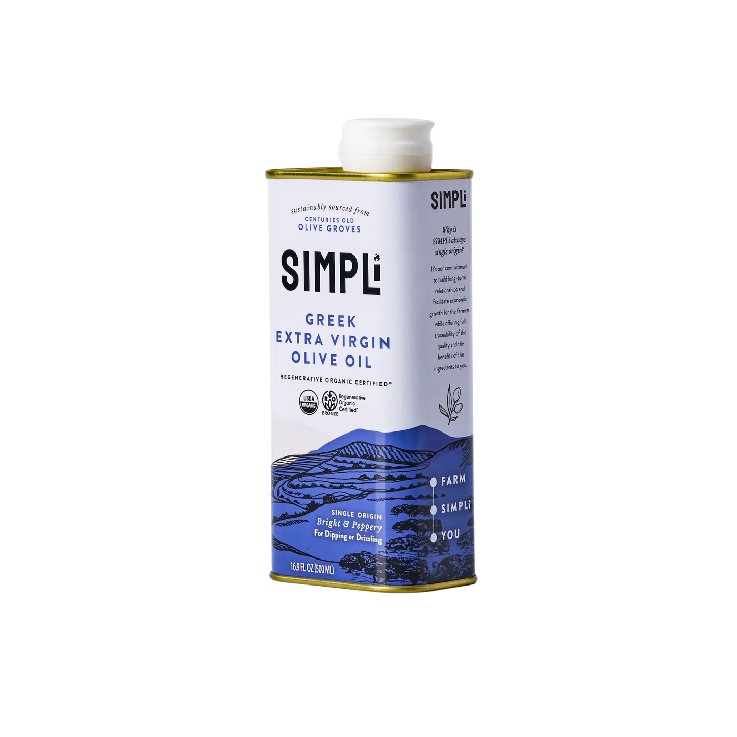 SIMPLi REGENERATIVE ORGANIC CERTIFIED® GREEK EXTRA VIRGIN OLIVE OIL