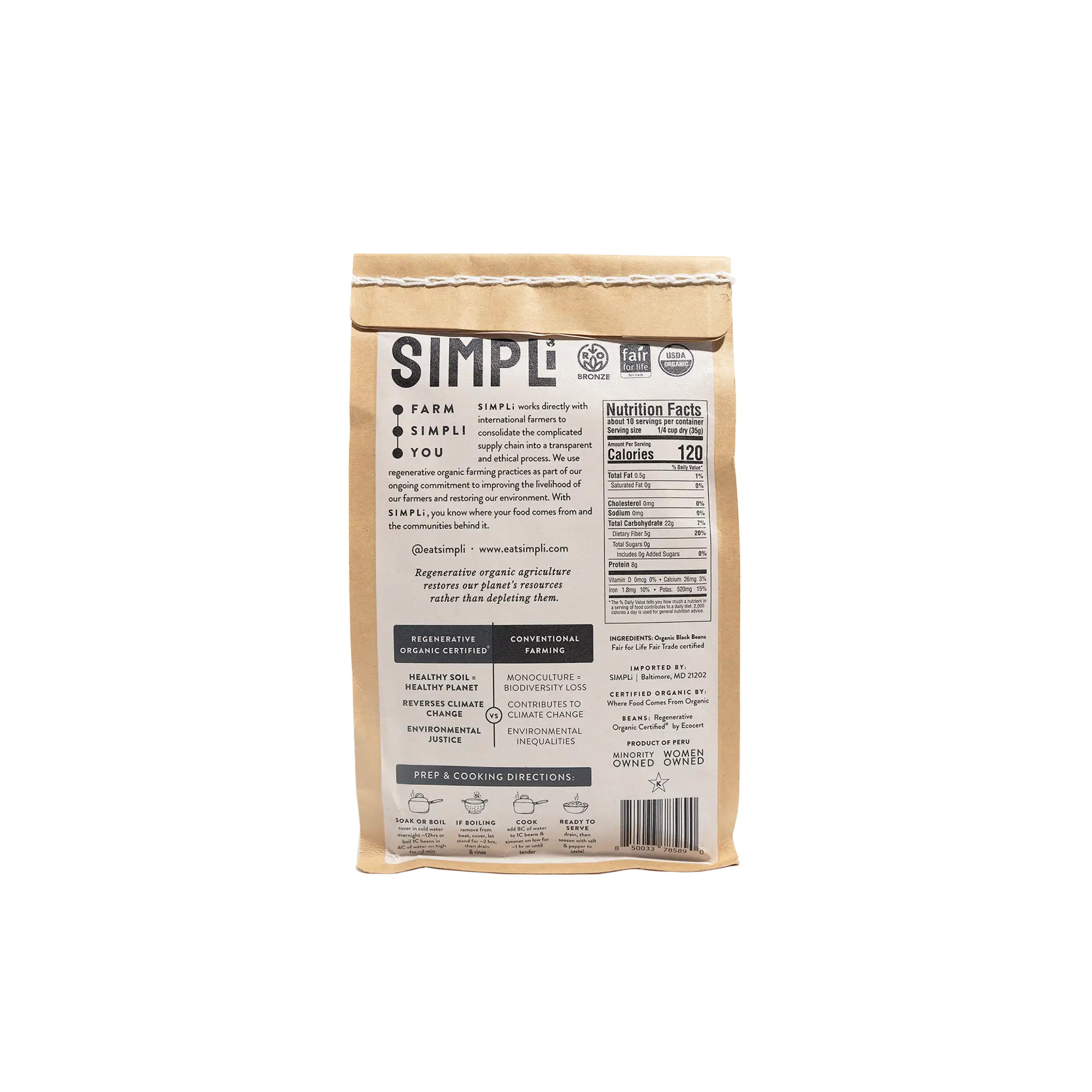 SIMPLi REGENERATIVE ORGANIC CERTIFIED® BLACK BEANS