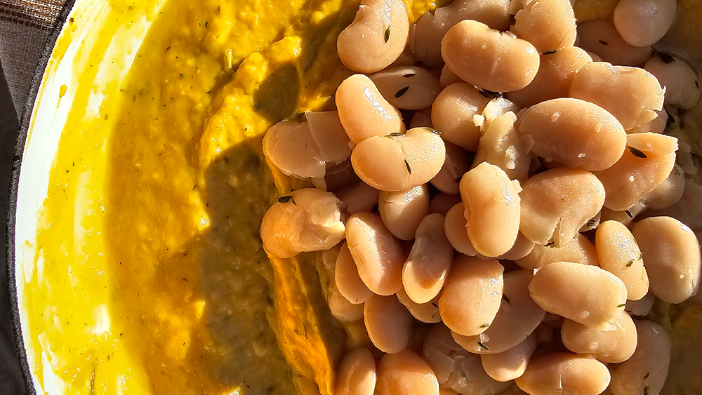 Creamy Butternut Squash and Gigante Beans