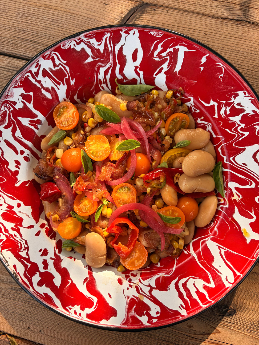 Summer Gigante Beans with Succotash
