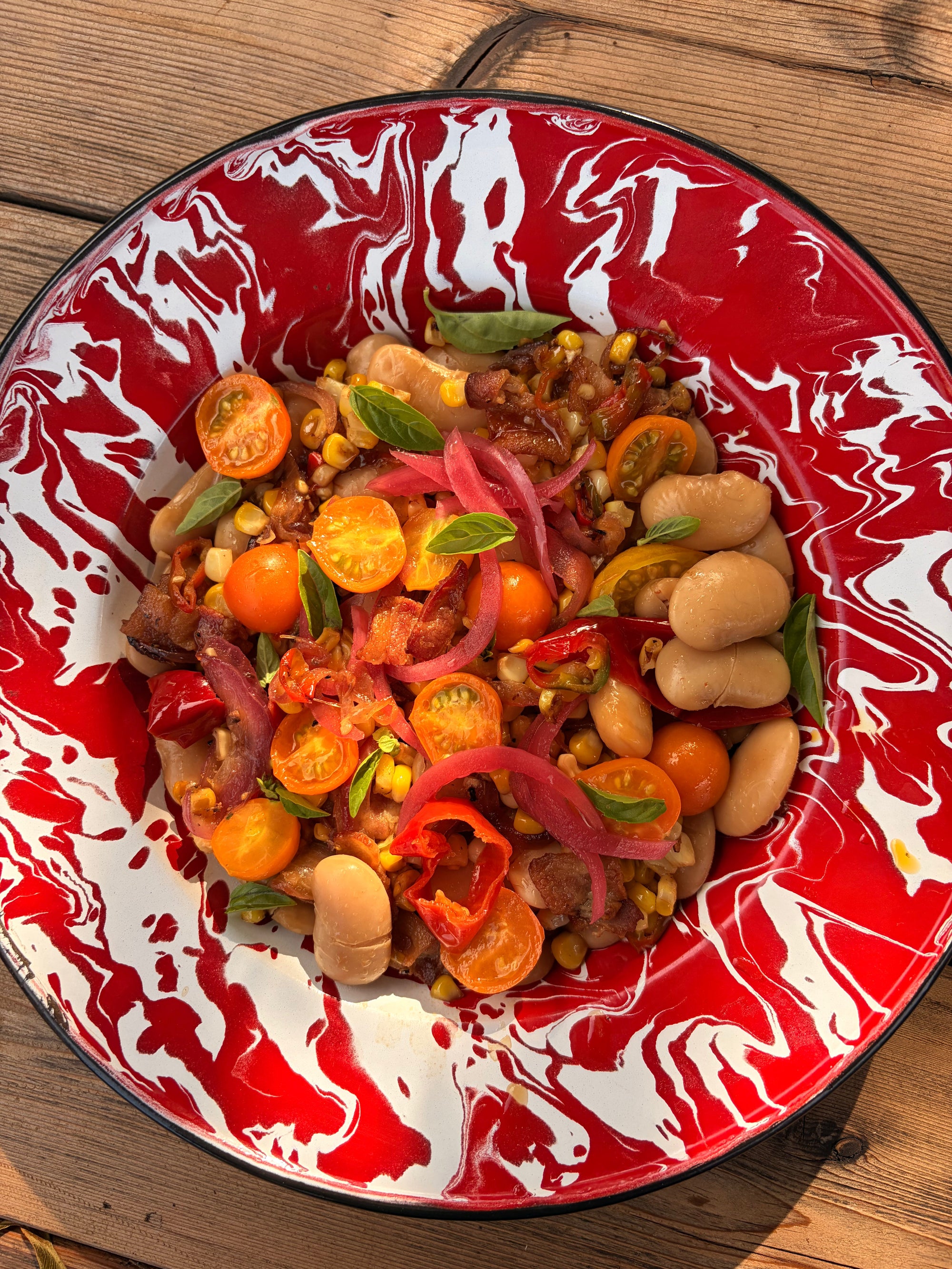 Summer Gigante Beans with Succotash
