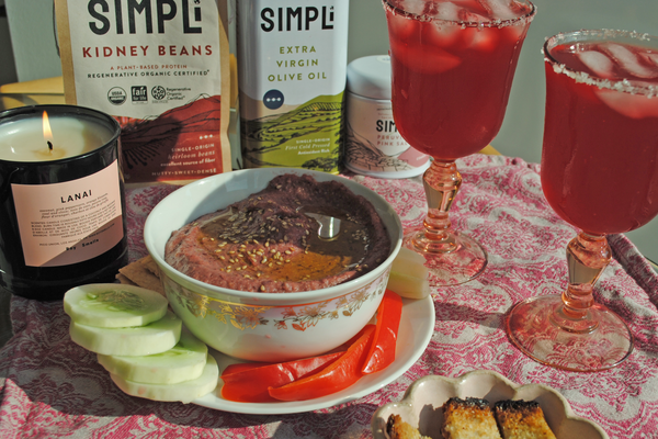 Kidney Bean and Beet Hummus + Beet Margaritas