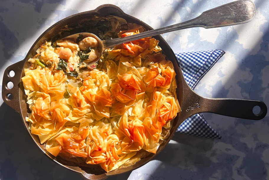 Creamy Beans & Greens Pot Pie