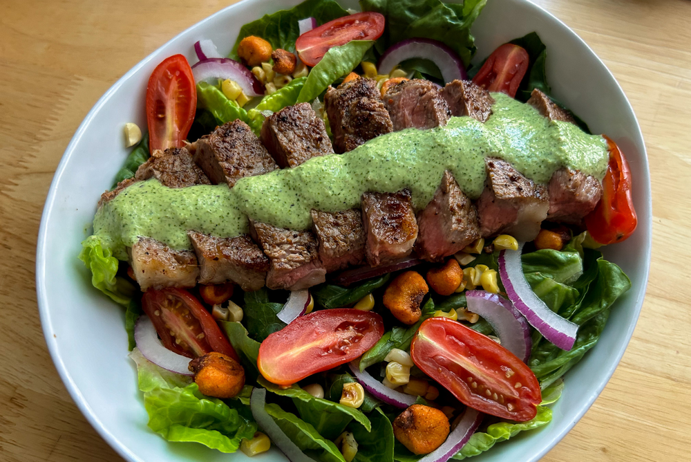 Grilled Steak Salad with Charred Scallion Lime Dressing