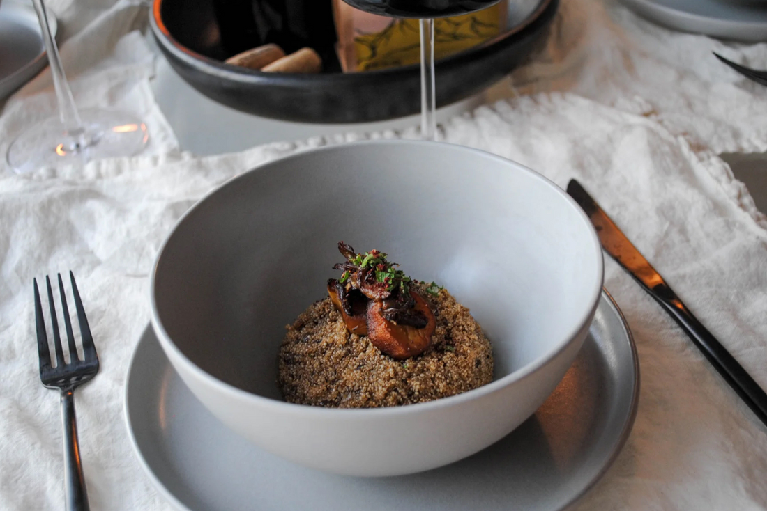 SIMPLi Amaranth Mushroom “Risotto” Paired with Bonterra Cabernet Sauvignon