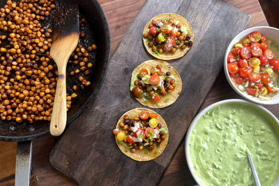 Chickpea Tacos With Green Tahini And Salsa Fresca