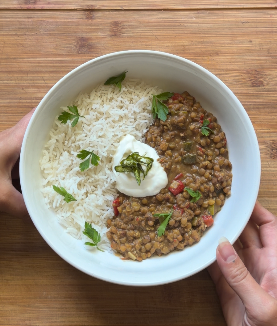 Vegetable Green Lentil Curry