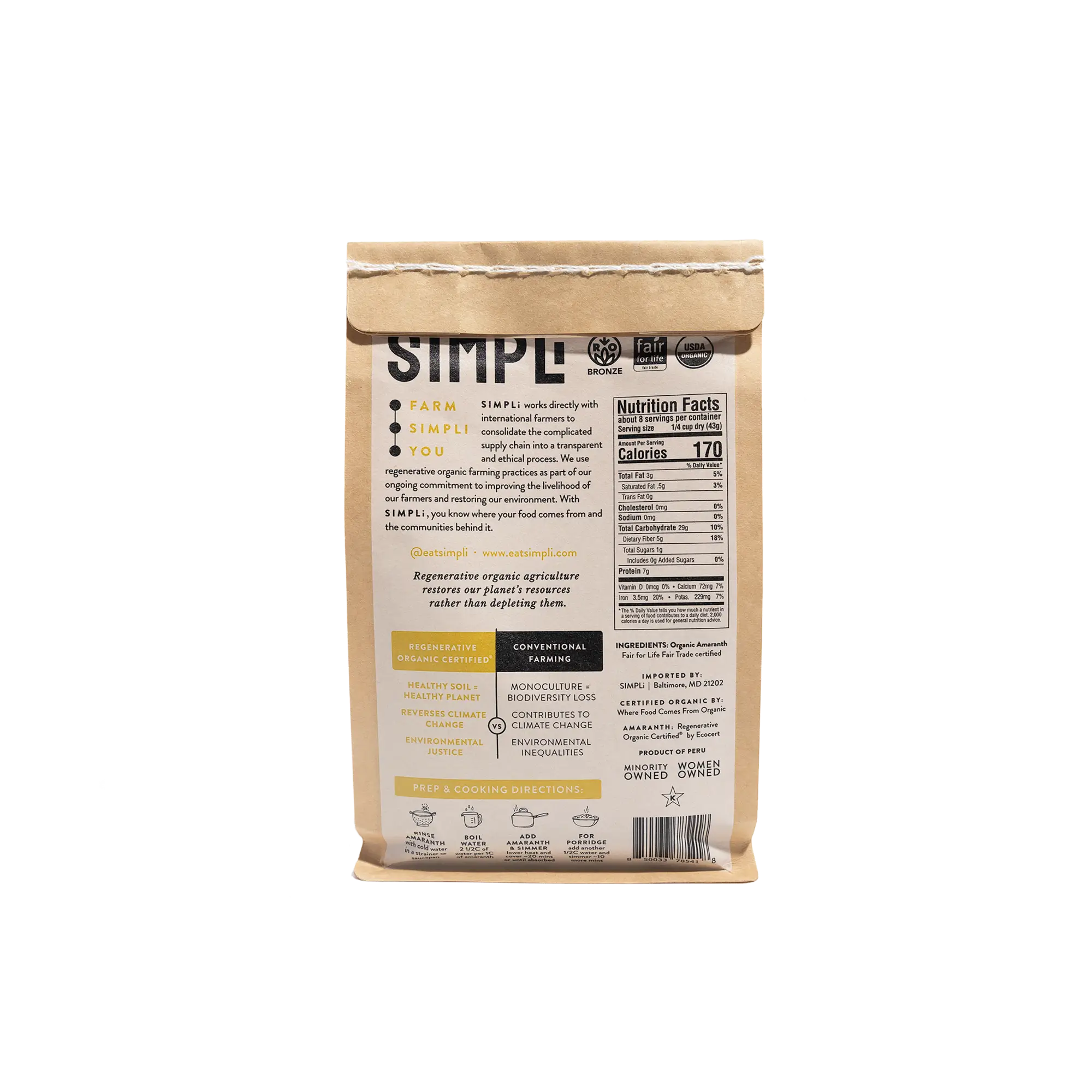 SIMPLi REGENERATIVE ORGANIC CERTIFIED® AMARANTH