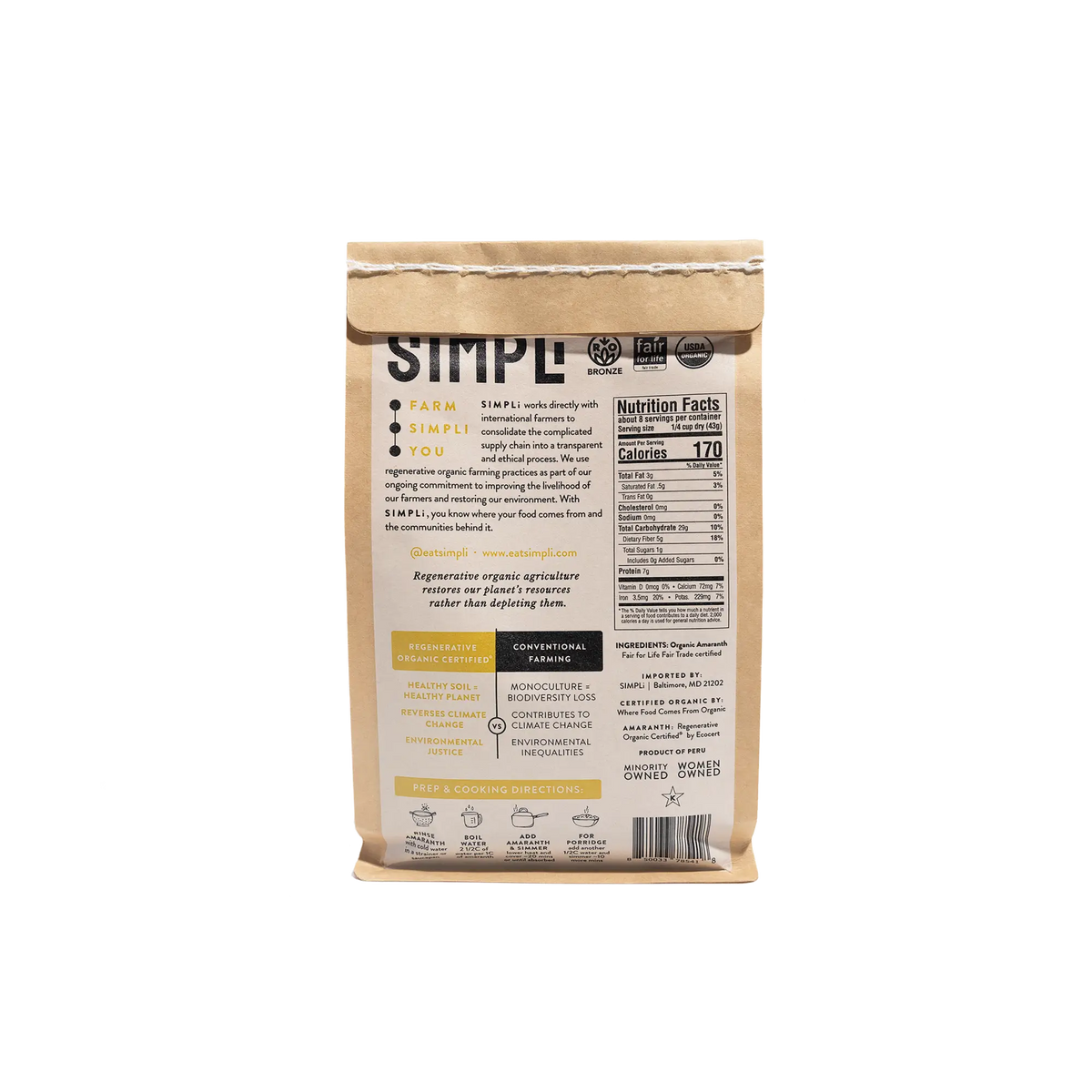 Simpli 3-PACK SIMPLi REGENERATIVE ORGANIC CERTIFIED® AMARANTH