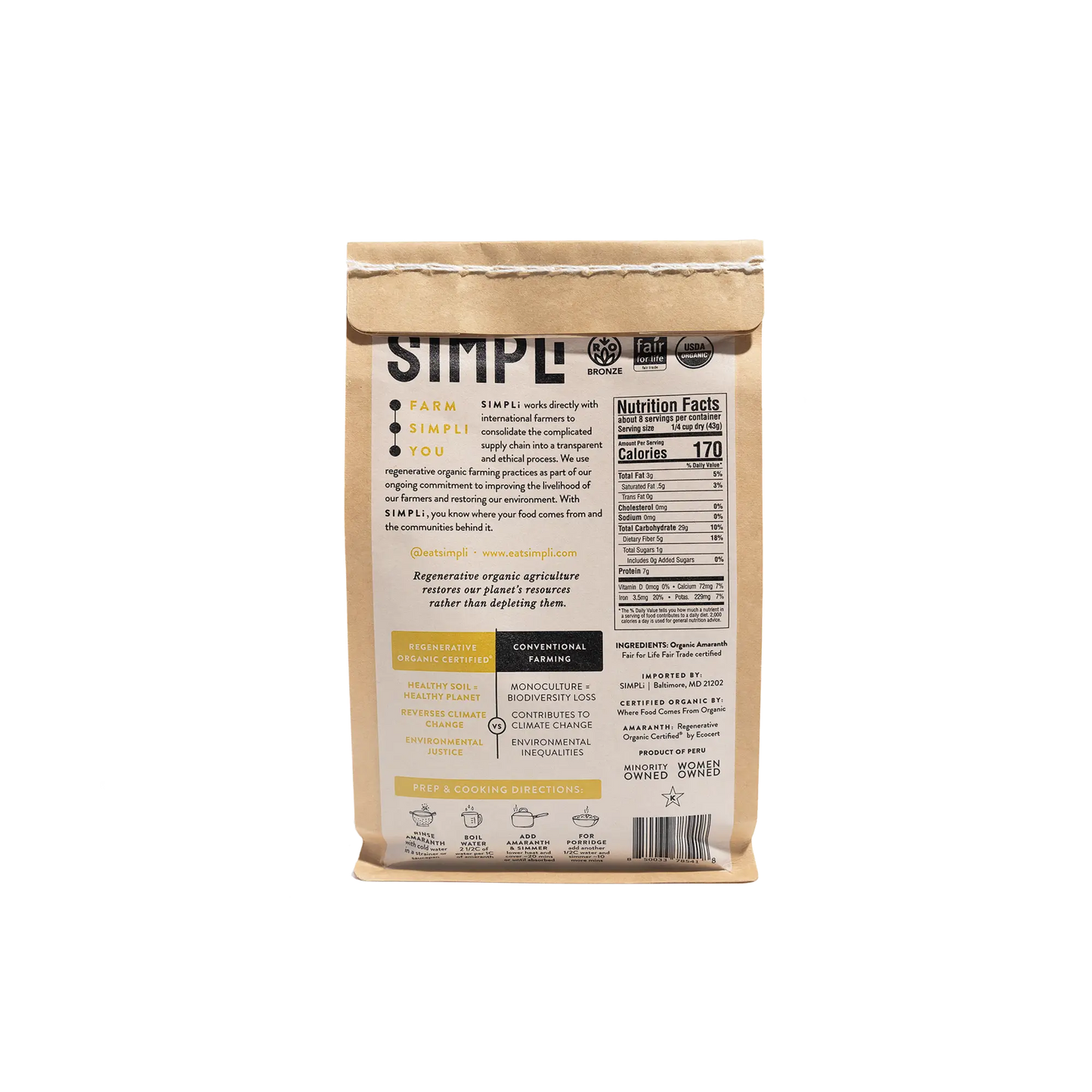 SIMPLi REGENERATIVE ORGANIC CERTIFIED® AMARANTH