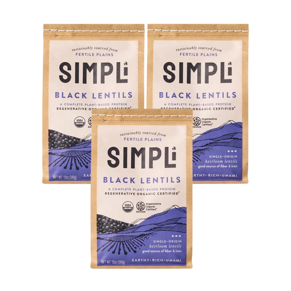 3-PACK SIMPLi REGENERATIVE ORGANIC CERTIFIED® BLACK LENTILS