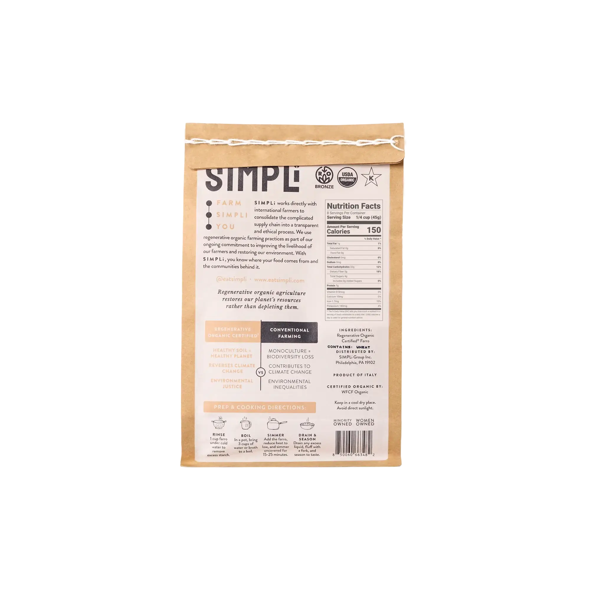 3-PACK SIMPLi REGENERATIVE ORGANIC CERTIFIED® FARRO