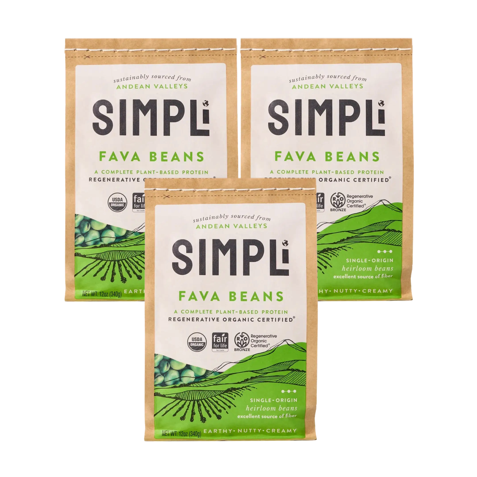 3-PACK SIMPLi REGENERATIVE ORGANIC CERTIFIED® FAVA BEANS