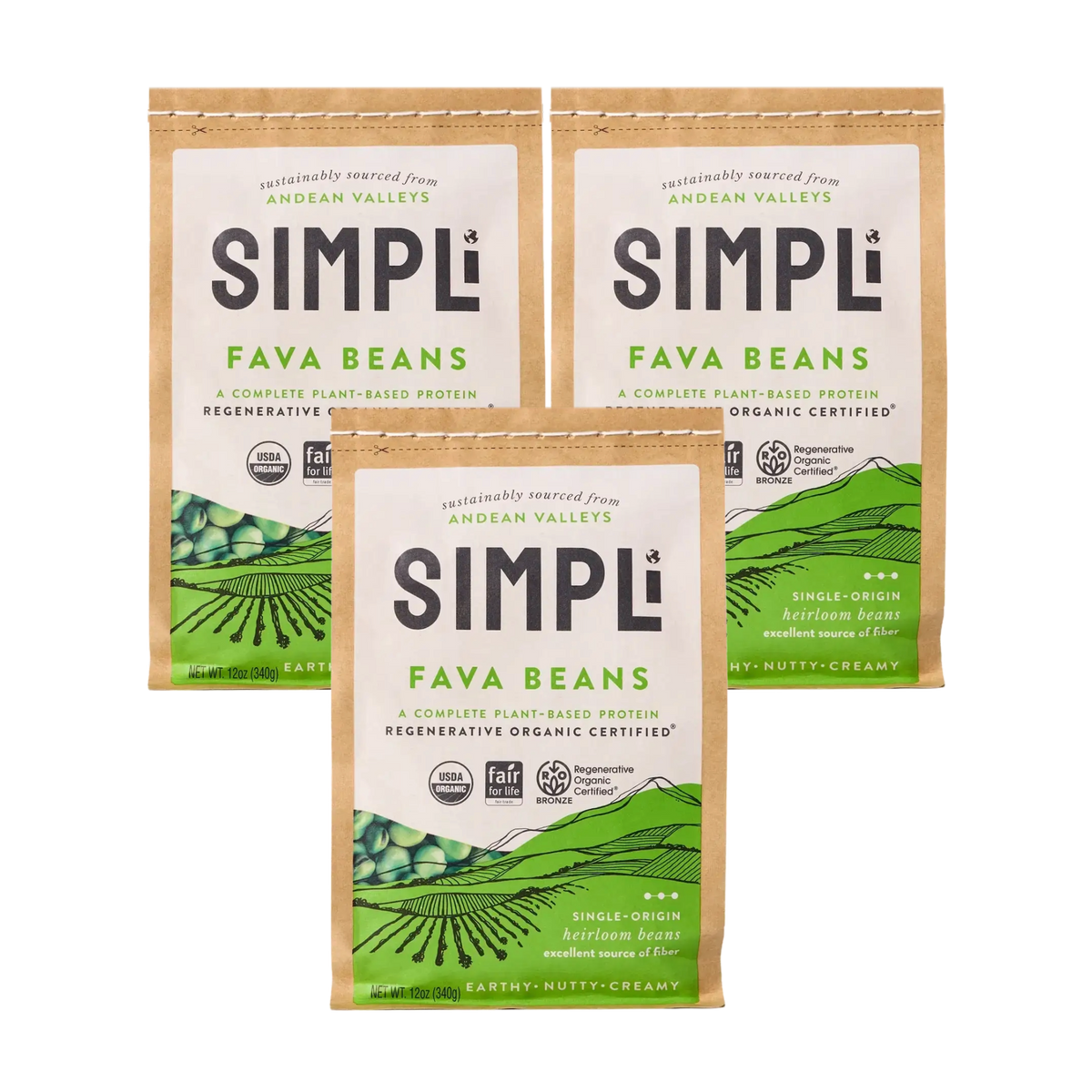 Simpli 3-PACK SIMPLi REGENERATIVE ORGANIC CERTIFIED® FAVA BEANS