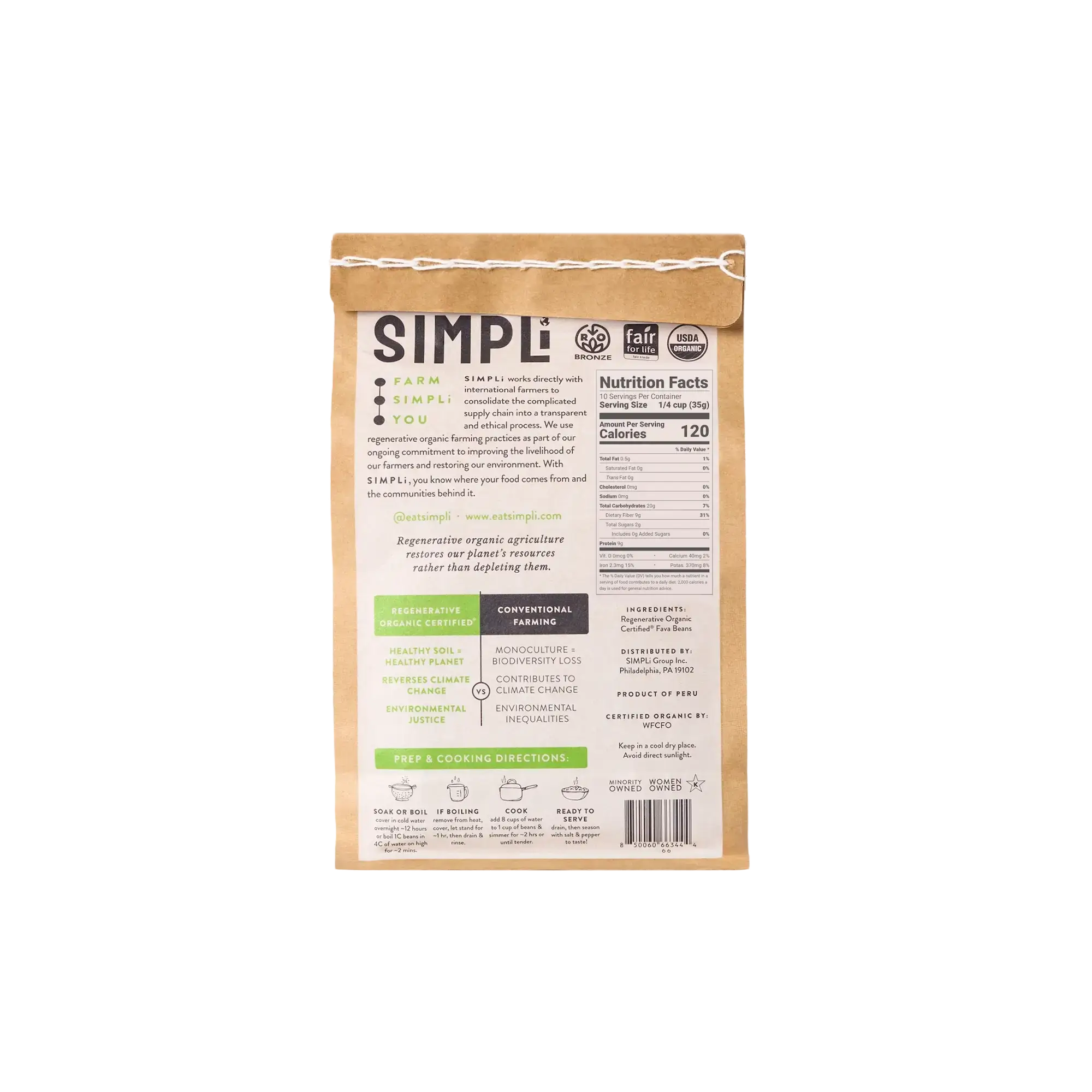 3-PACK SIMPLi REGENERATIVE ORGANIC CERTIFIED® FAVA BEANS