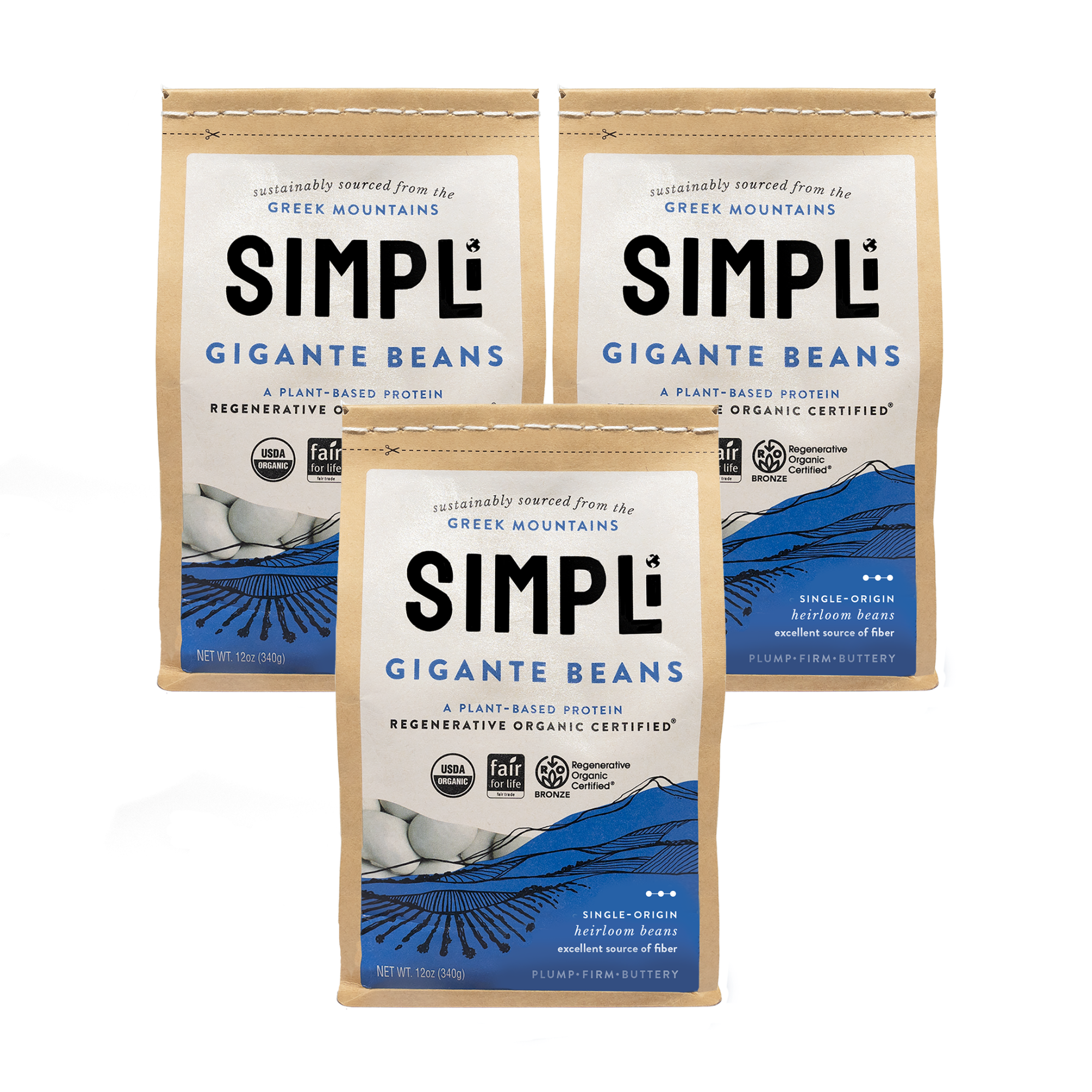 3-PACK SIMPLi REGENERATIVE ORGANIC CERTIFIED® GIGANTE BEANS