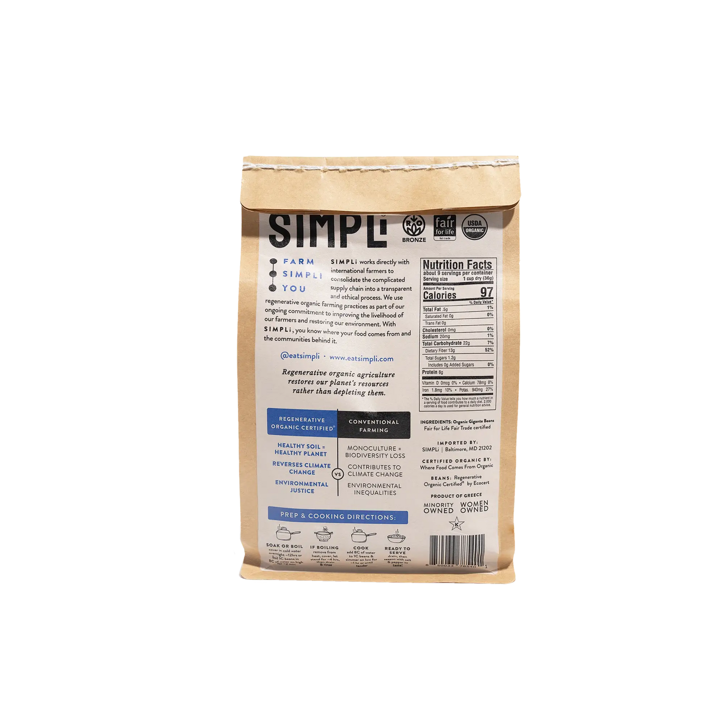 SIMPLi REGENERATIVE ORGANIC CERTIFIED® GIGANTE BEANS