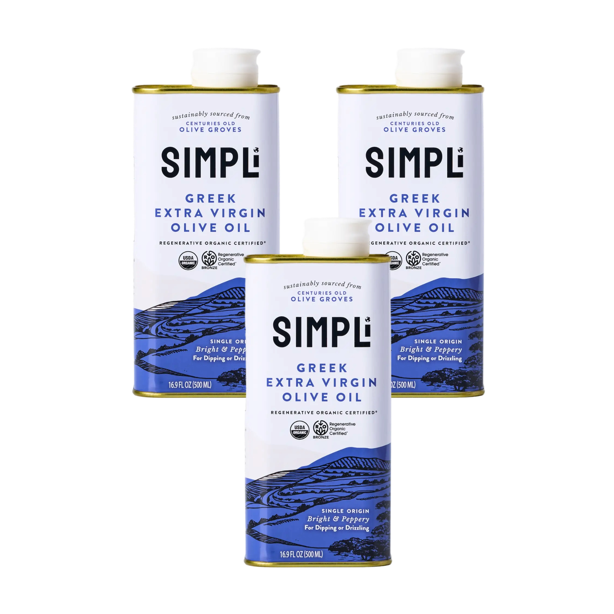 3-PACK SIMPLi REGENERATIVE ORGANIC CERTIFIED® GREEK EXTRA VIRGIN OLIVE OIL