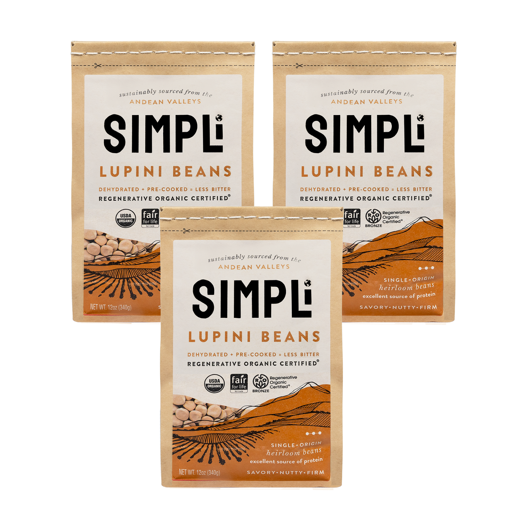 3-PACK SIMPLi REGENERATIVE ORGANIC CERTIFIED® LUPINI BEANS