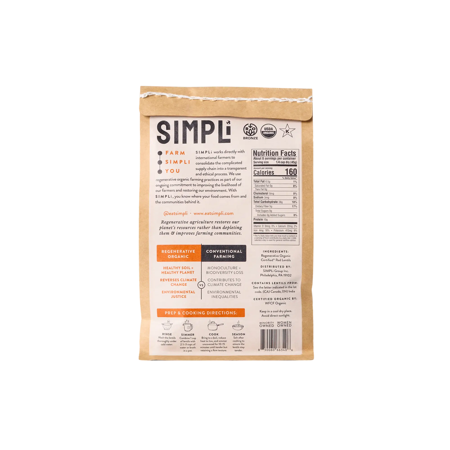 SIMPLI REGENERATIVE ORGANIC CERTIFIED® RED LENTILS