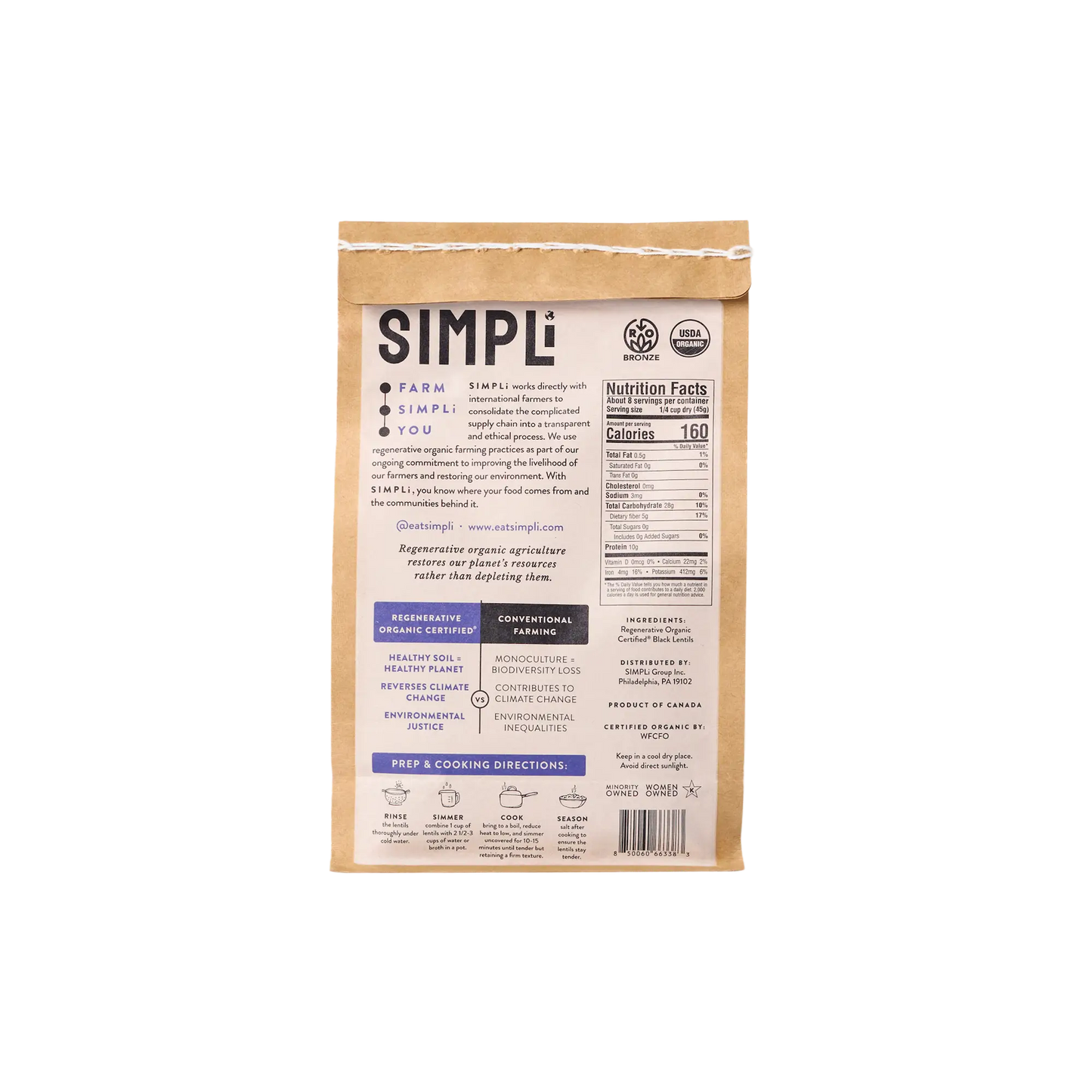 SIMPLI REGENERATIVE ORGANIC CERTIFIED® BLACK LENTILS