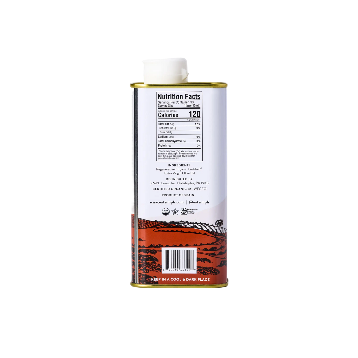 SIMPLI REGENERATIVE ORGANIC CERTIFIED® SPANISH EXTRA VIRGIN OLIVE OIL