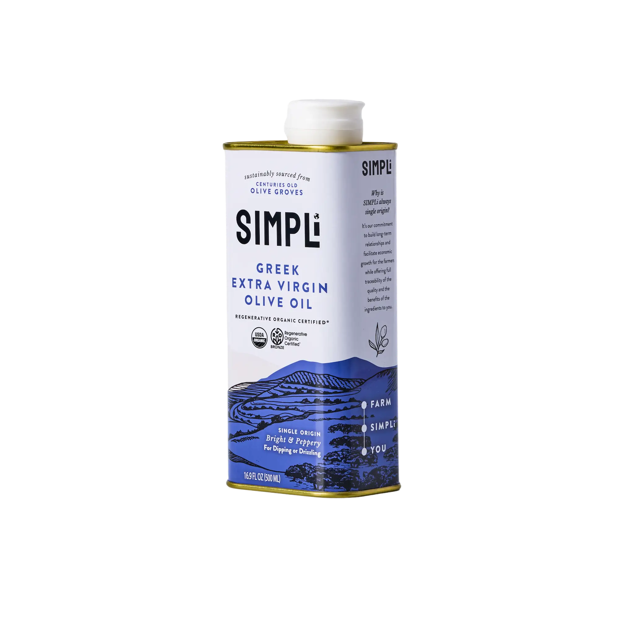 SIMPLi REGENERATIVE ORGANIC CERTIFIED® GREEK EXTRA VIRGIN OLIVE OIL