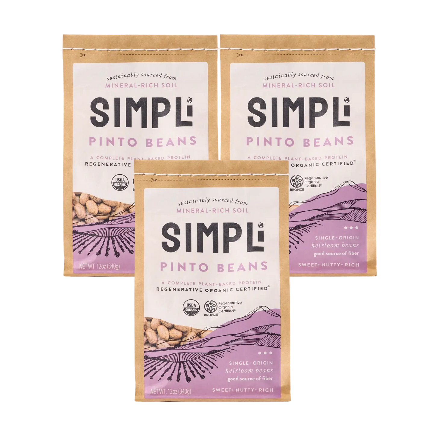3-PACK SIMPLi REGENERATIVE ORGANIC CERTIFIED® PINTO BEANS