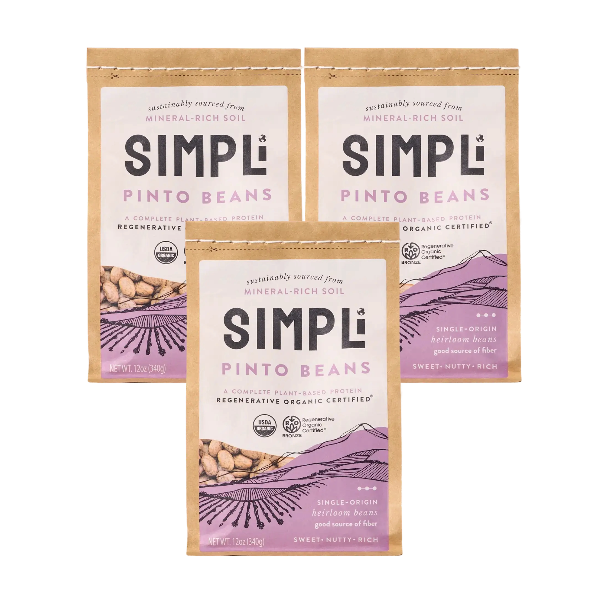3-PACK SIMPLi REGENERATIVE ORGANIC CERTIFIED® PINTO BEANS