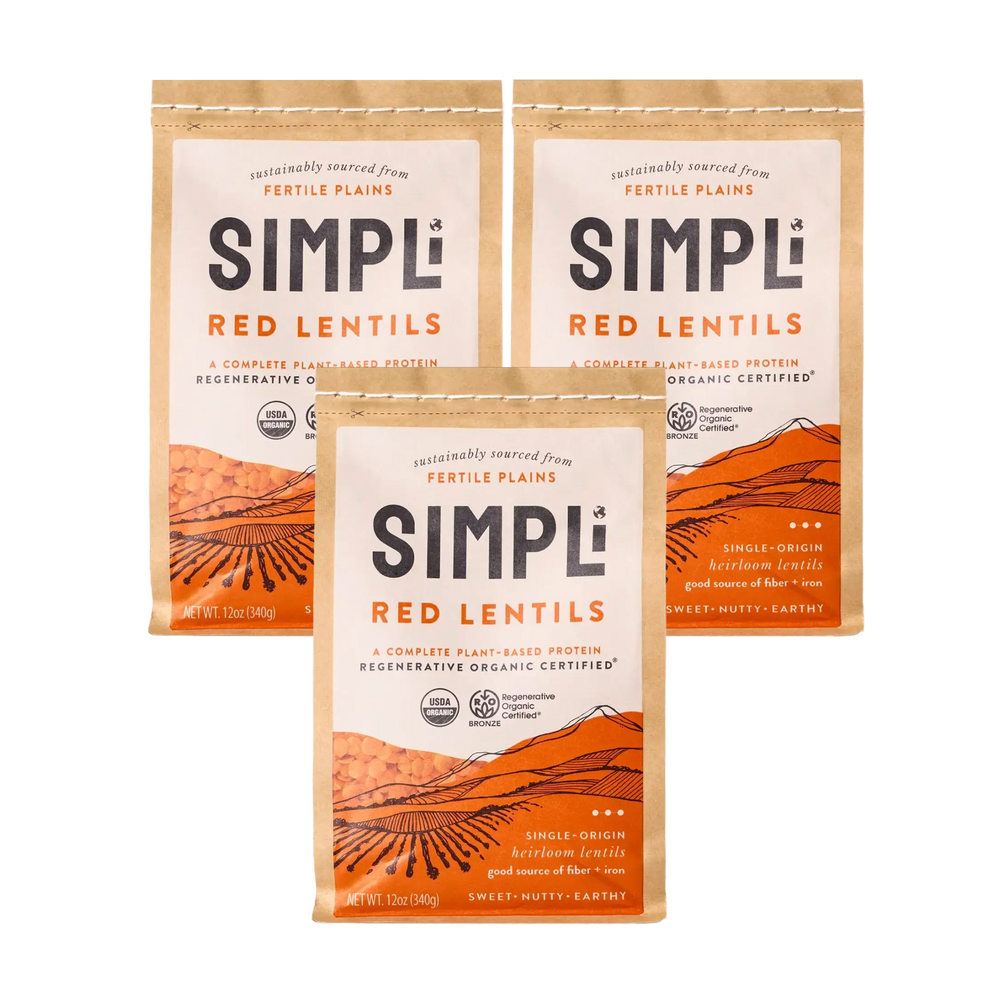 3-PACK SIMPLi REGENERATIVE ORGANIC CERTIFIED® RED LENTILS