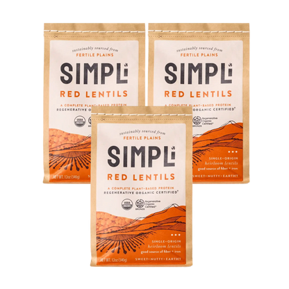 3-PACK SIMPLi REGENERATIVE ORGANIC CERTIFIED® RED LENTILS