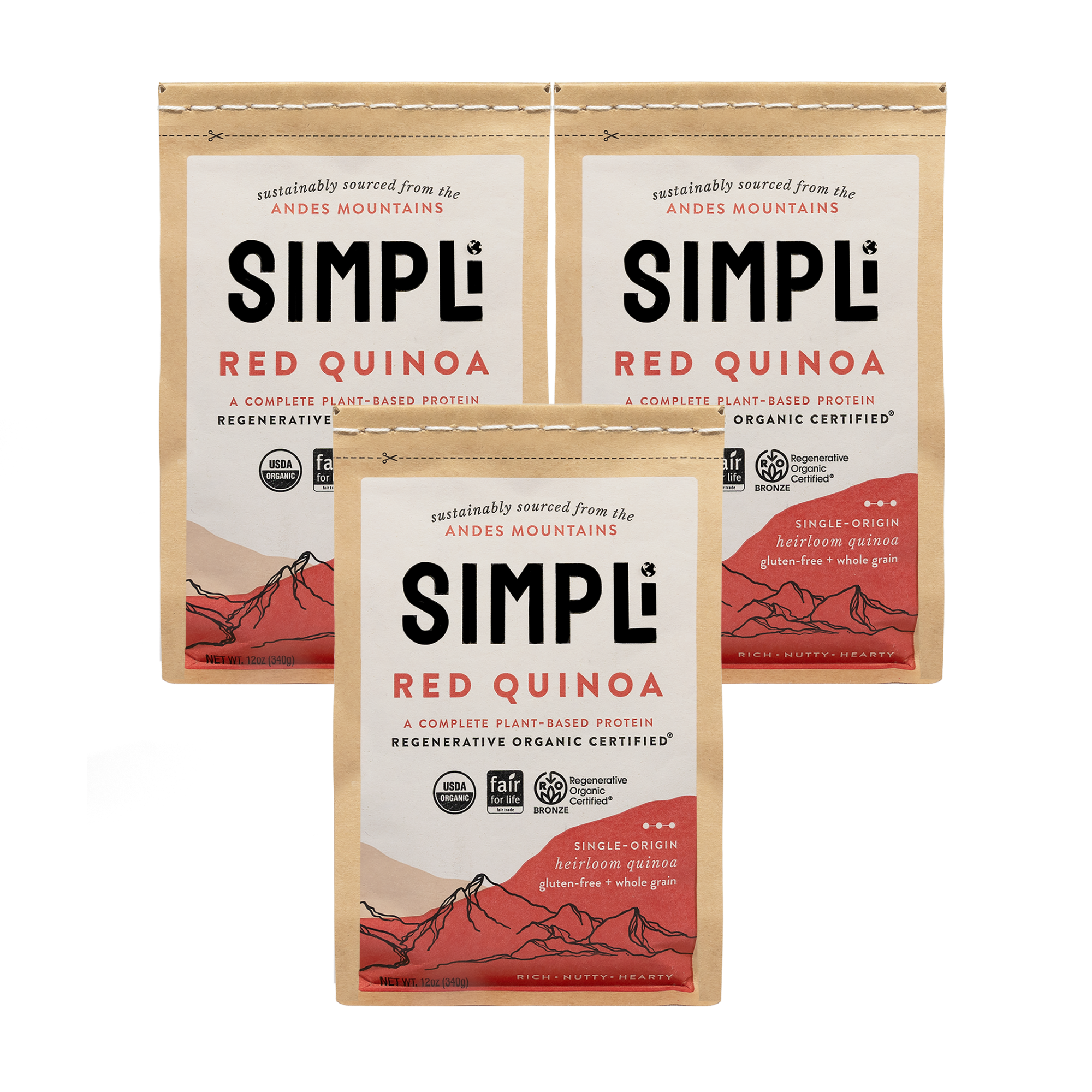3-PACK SIMPLi REGENERATIVE ORGANIC CERTIFIED® RED QUINOA