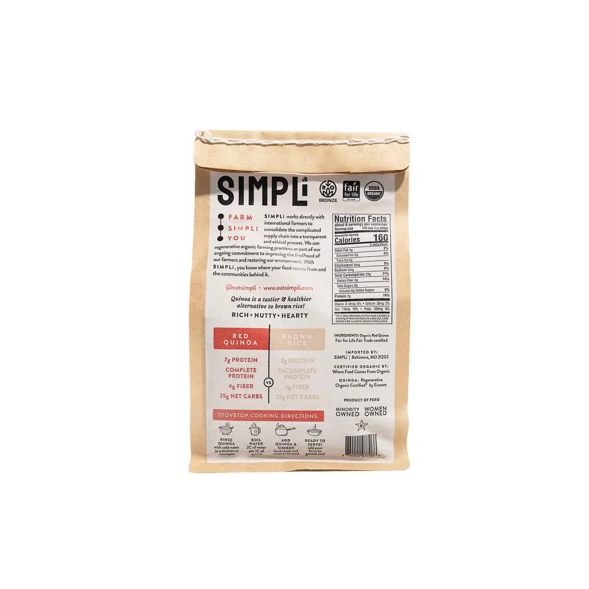 Simpli 3-PACK SIMPLi REGENERATIVE ORGANIC CERTIFIED® RED QUINOA