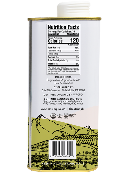 3-PACK SIMPLi REGENERATIVE ORGANIC CERTIFIED® PURE AVOCADO OIL