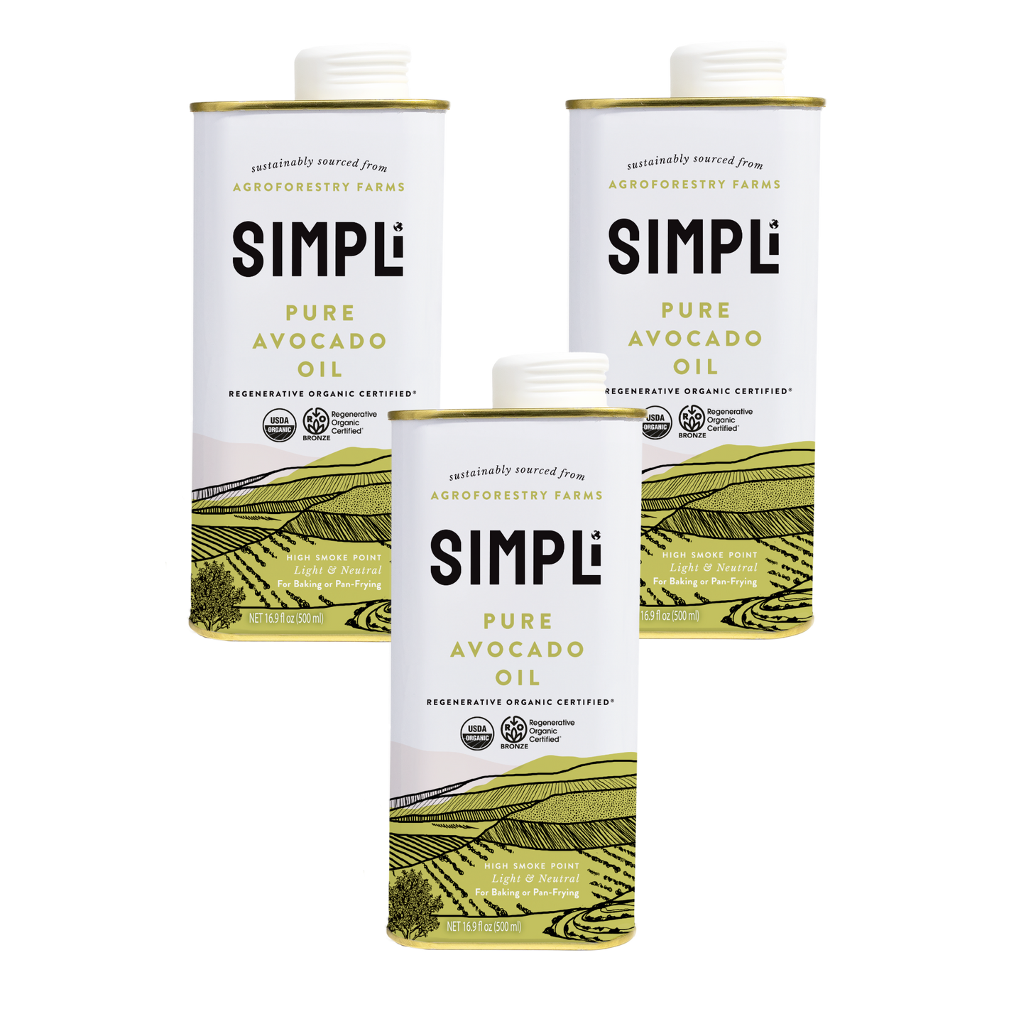 3-PACK SIMPLi REGENERATIVE ORGANIC CERTIFIED® PURE AVOCADO OIL