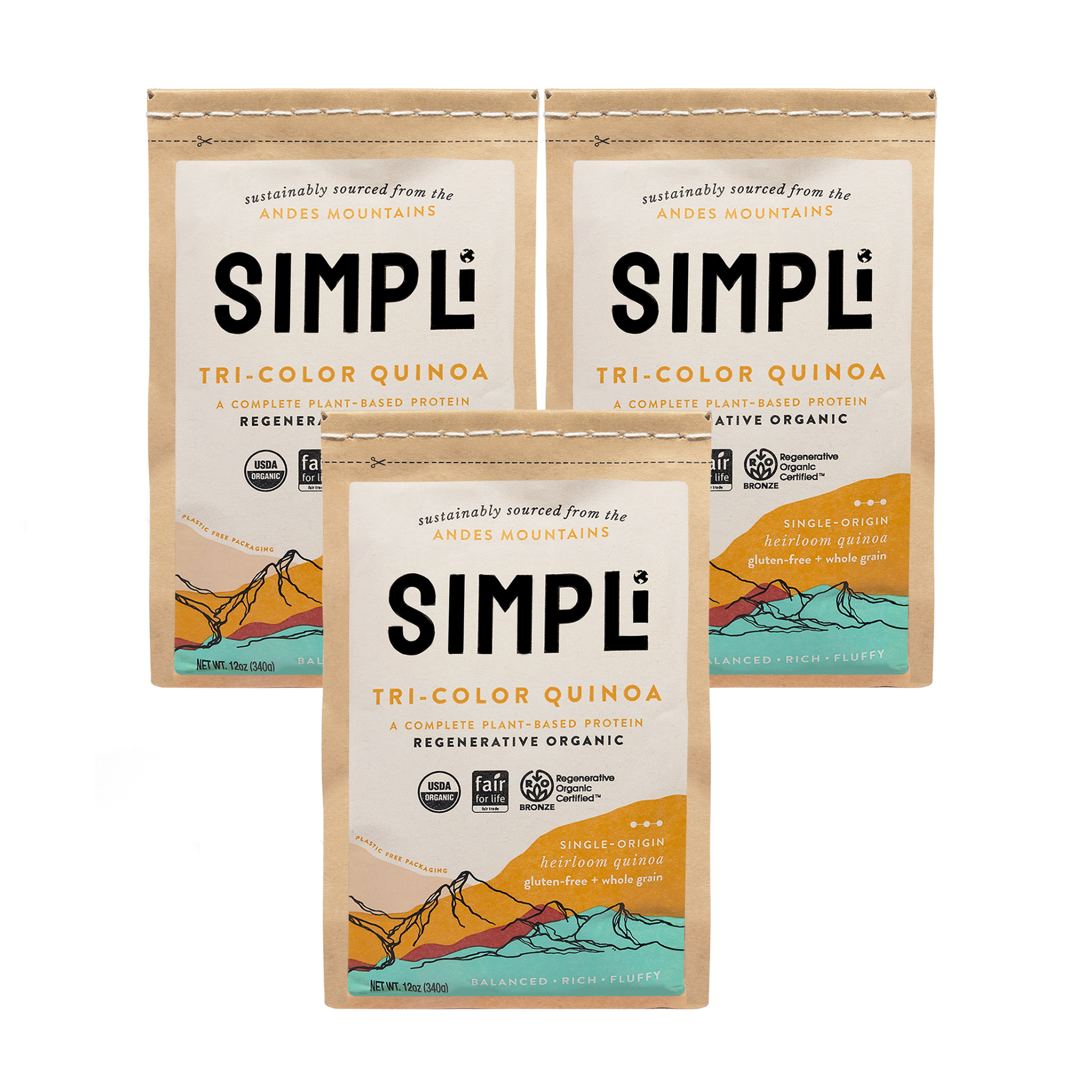 3-PACK SIMPLi REGENERATIVE ORGANIC CERTIFIED® TRI-COLOR QUINOA