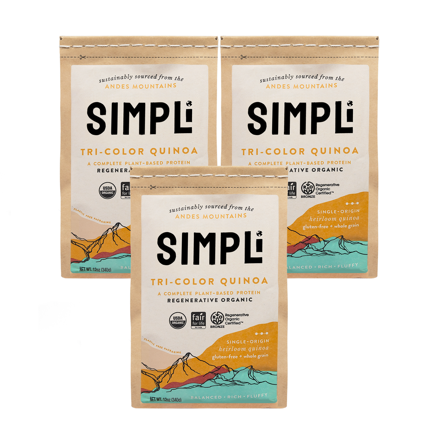 3-PACK SIMPLi REGENERATIVE ORGANIC CERTIFIED® TRI-COLOR QUINOA