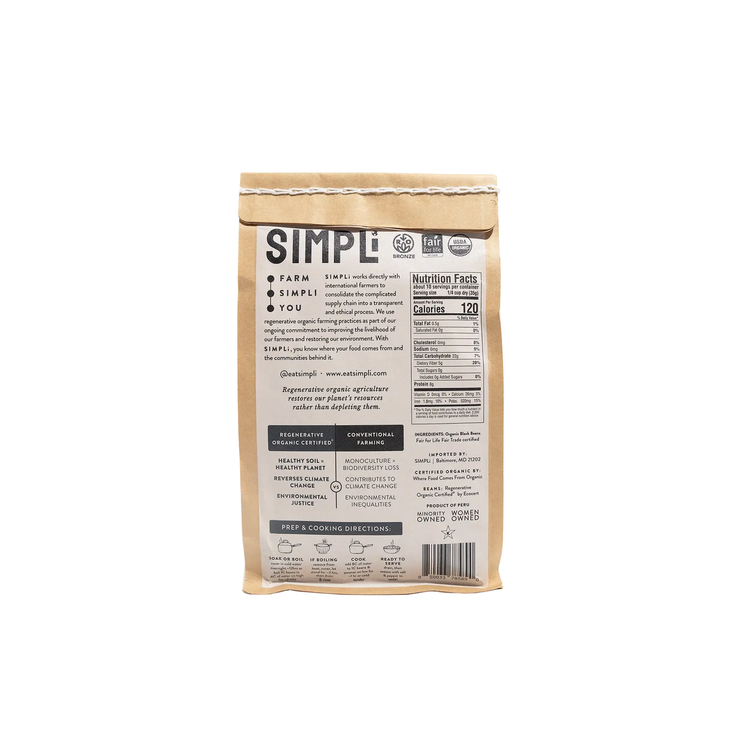 SIMPLi REGENERATIVE ORGANIC CERTIFIED® BLACK BEANS