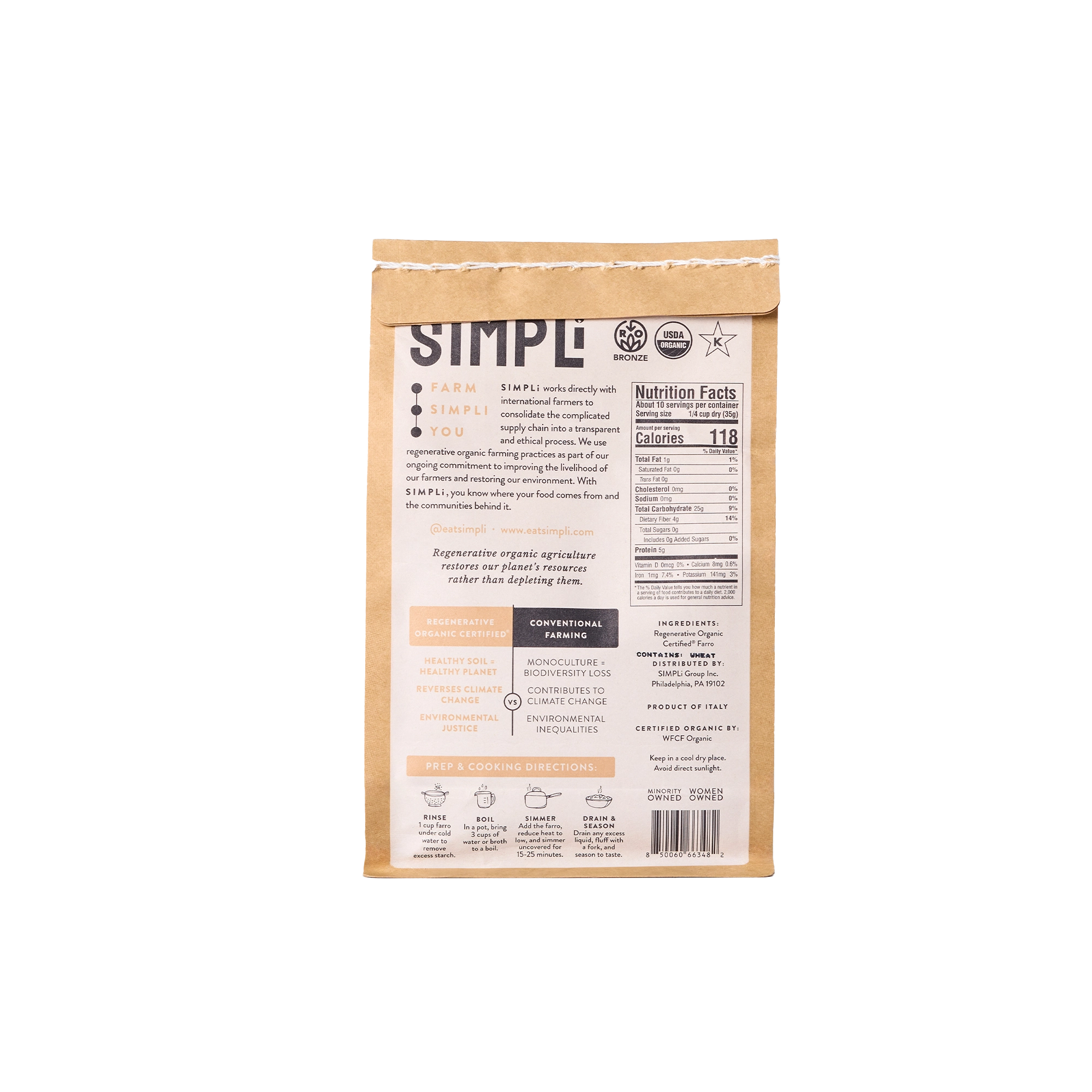 3-PACK SIMPLi REGENERATIVE ORGANIC CERTIFIED® FARRO