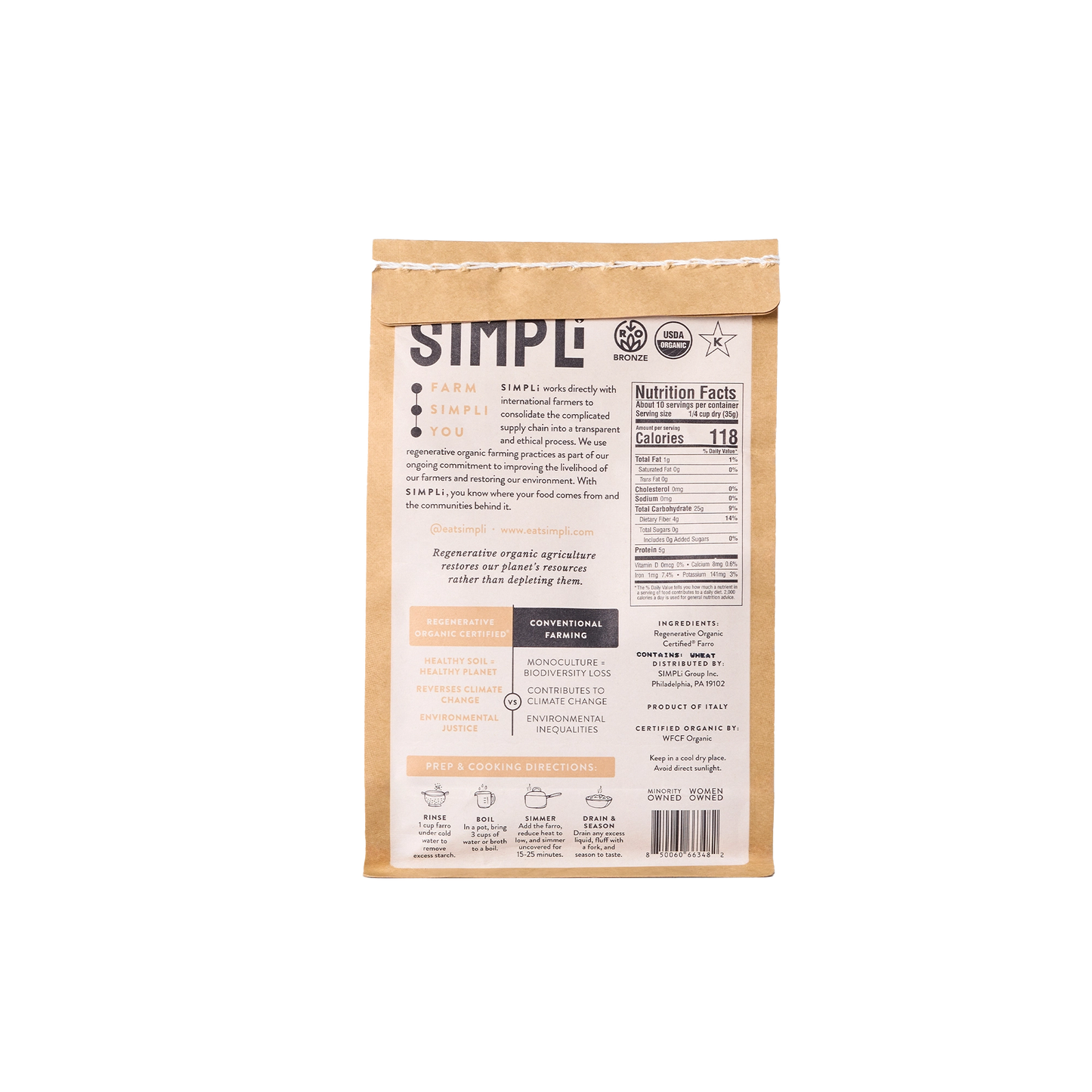 3-PACK SIMPLi REGENERATIVE ORGANIC CERTIFIED® FARRO
