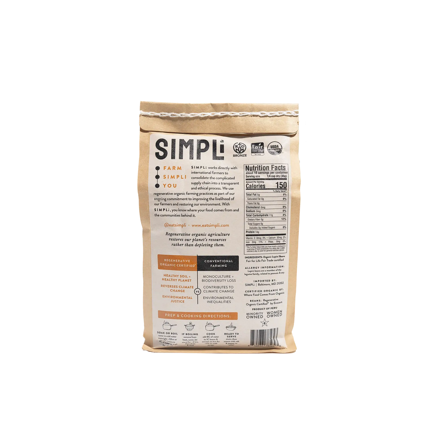 SIMPLi REGENERATIVE ORGANIC CERTIFIED® LUPINI BEANS