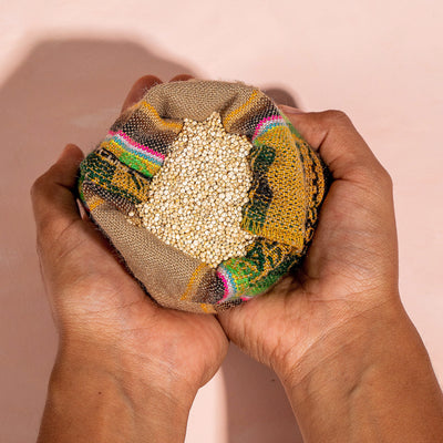 white quinoa peruvian handbag